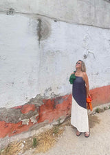Vestido Sofía Gris/Beige