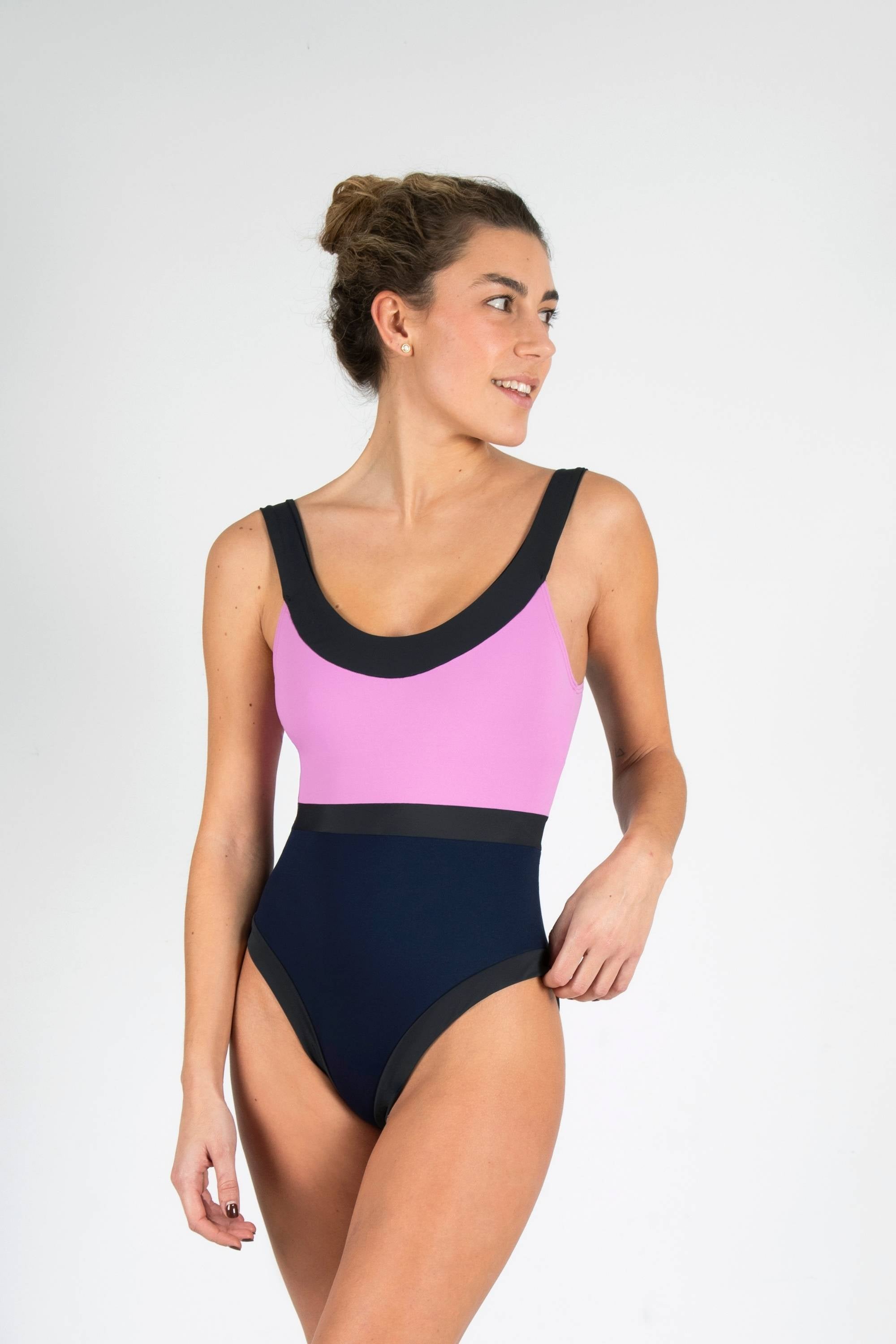 TRAJE DE BAÑO HORIZONTE BIMINI LILA / MARINO / GRIS