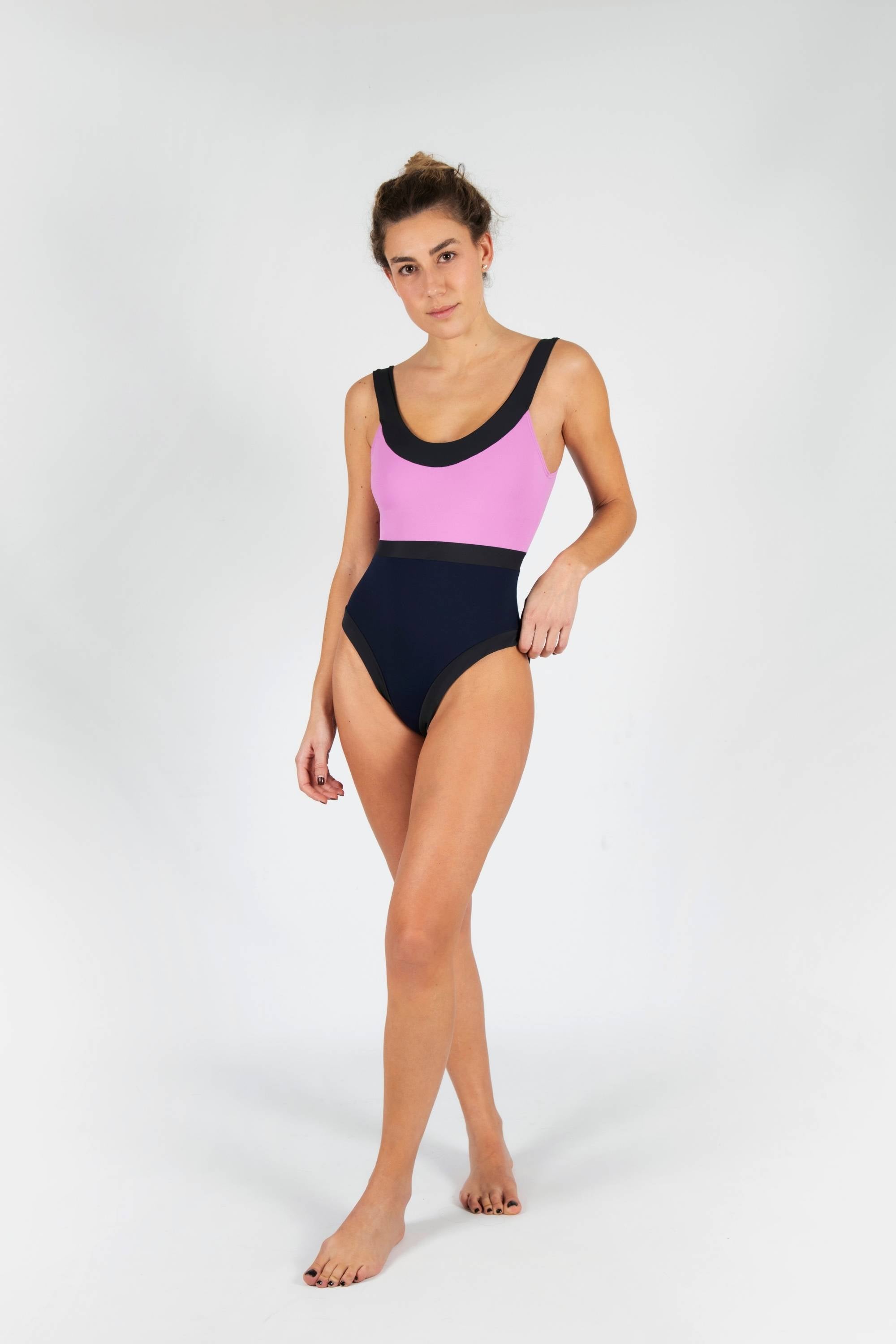 TRAJE DE BAÑO HORIZONTE BIMINI LILA / MARINO / GRIS