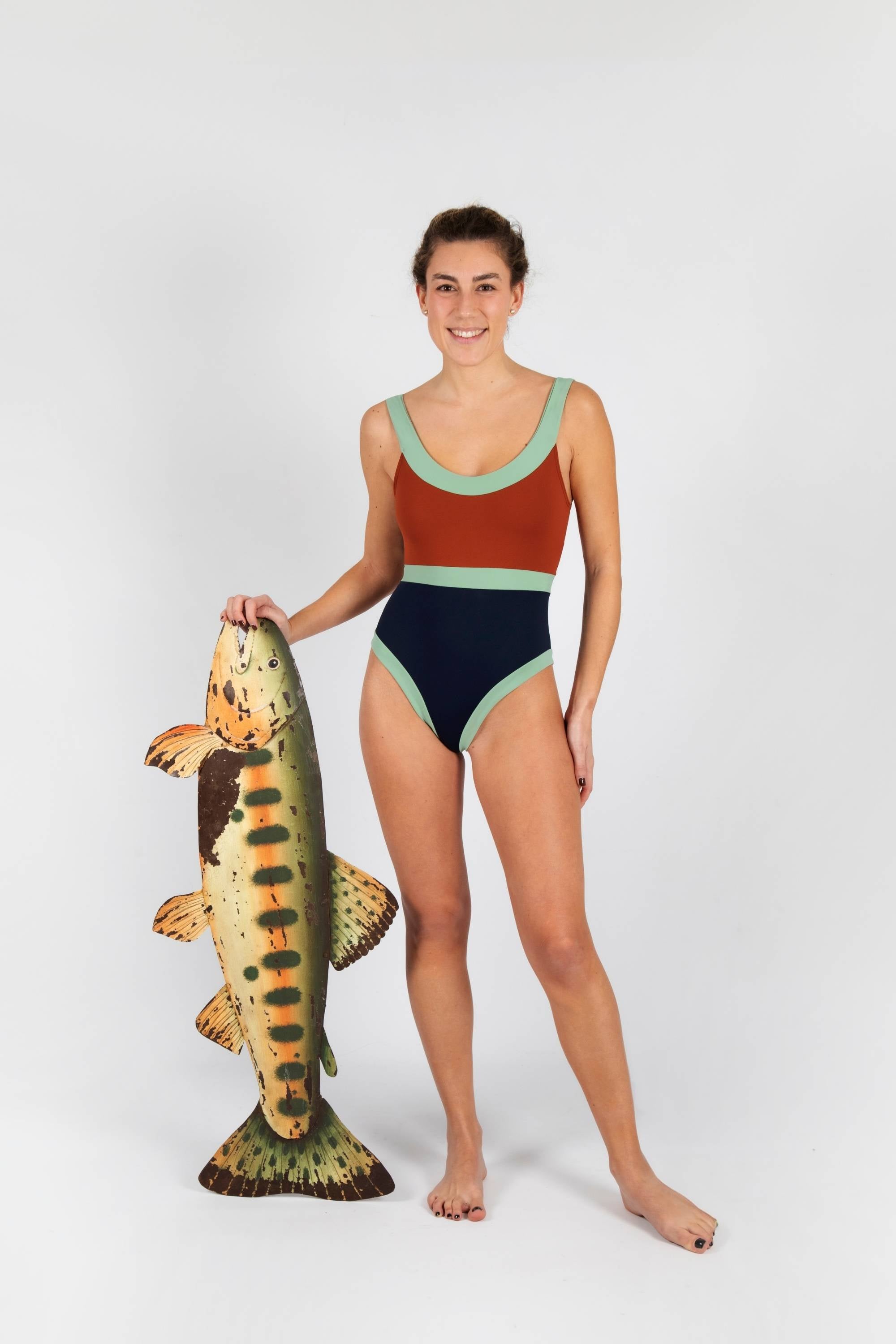 TRAJE DE BAÑO HORIZONTE BIMINI TERRA / MARINO / MENTA