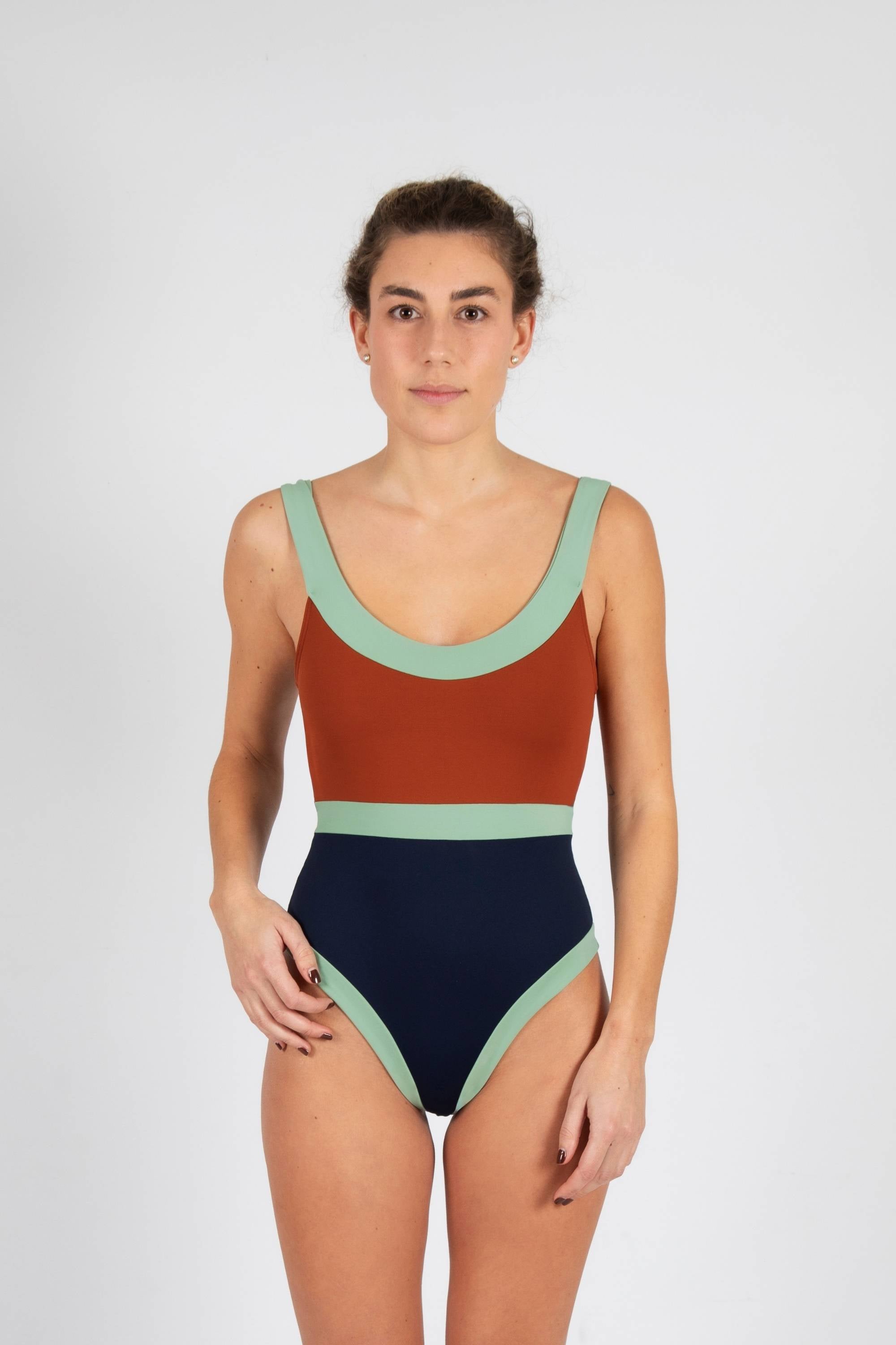 TRAJE DE BAÑO HORIZONTE BIMINI TERRA / MARINO / MENTA