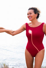 Traje de baño tulip fresa para altas