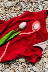 Traje de baño tulip fresa para altas