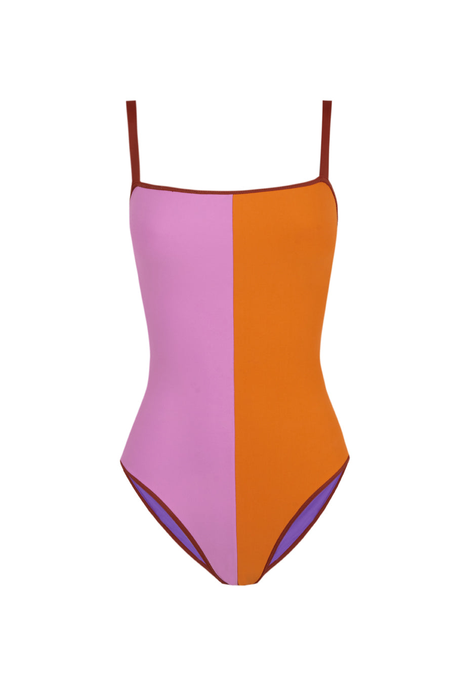TRAJE DE BAÑO ORILLA SALITRE ROSA / NARANJA