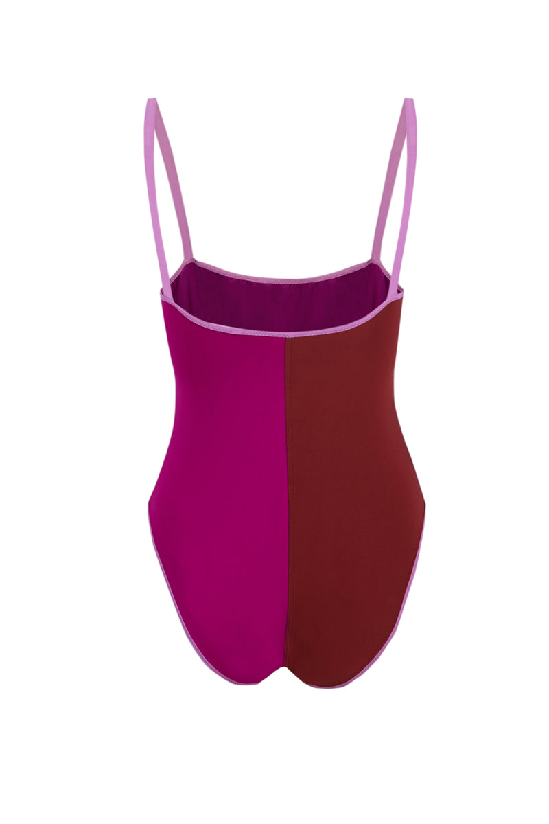 TRAJE DE BAÑO ORILLA SALITRE TERRA / FUCSIA