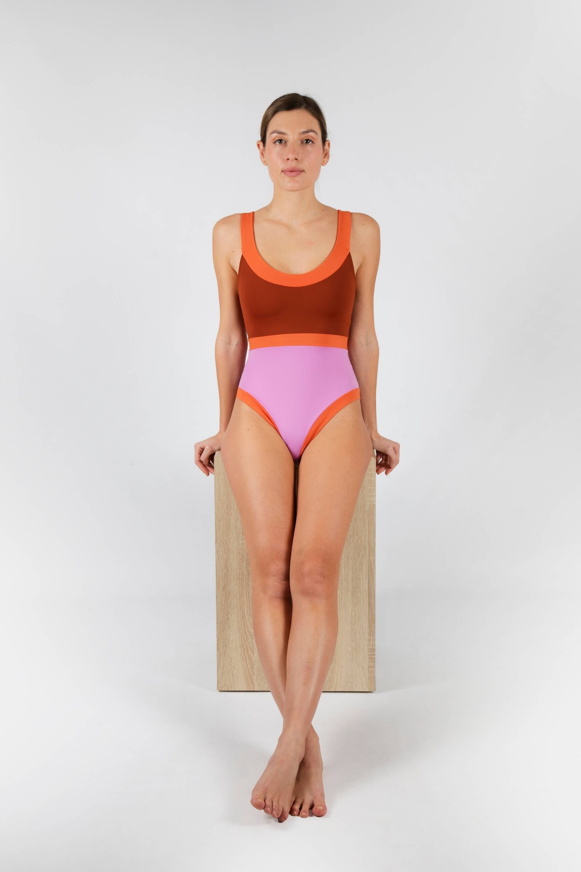 TRAJE DE BAÑO HORIZONTE BIMINI TERRA / LILA / NARANJA